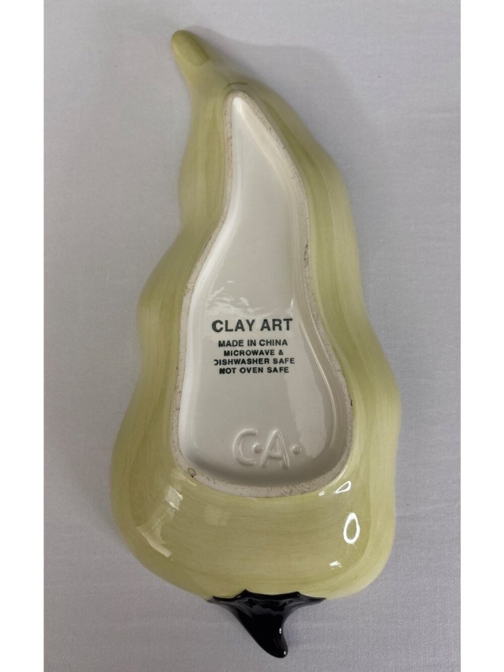 Clay Art Jalapeno Chili Pepper Salsa Figural Condiment Serving Dish Bowl Yellow - Picture 5 of 8